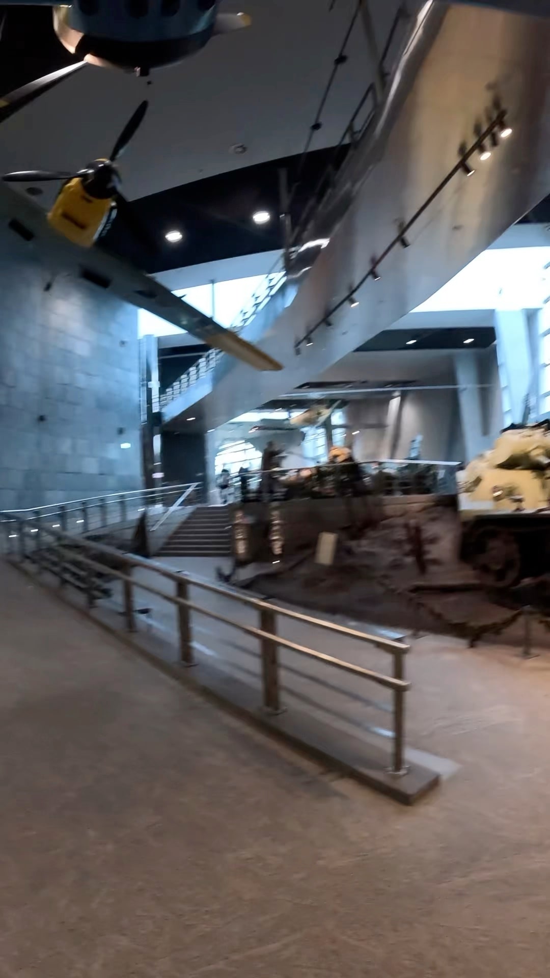 Aircraft and tank exhibits inside the Belarusian Great Patriotic War Museum in Minsk